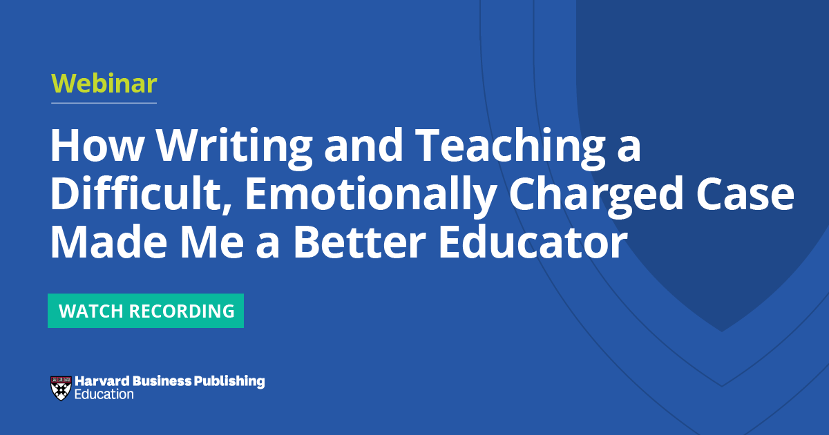 In this recorded webinar, @HarvardHBS Professor @desaimihira talks with @HarvardBiz Editor @asbernstein2185 about why educators must be willing to tackle difficult topics in class and the unexpected benefits of doing so. ow.ly/r5g050Iow6X