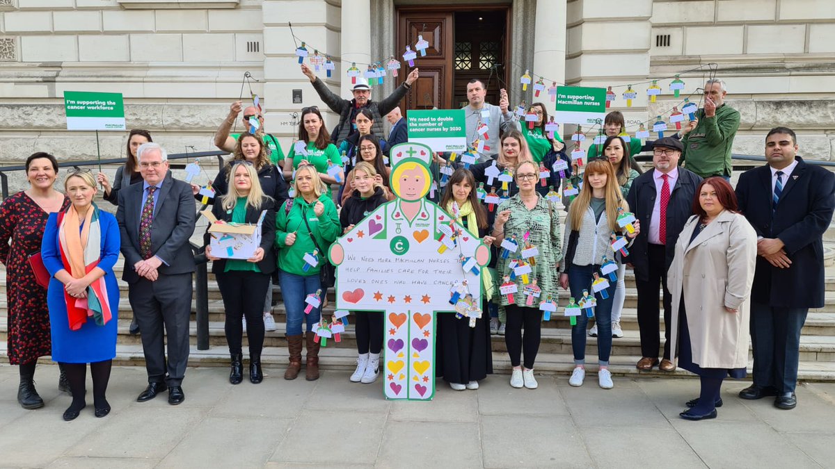 .<a href="/RishiSunak/">Rishi Sunak</a> we came to see you with 1000s of personalised paper nurses because we need 3,371 more of them in England by 2030. Please don't ignore the voices of people affected by cancer #TheForgottenC