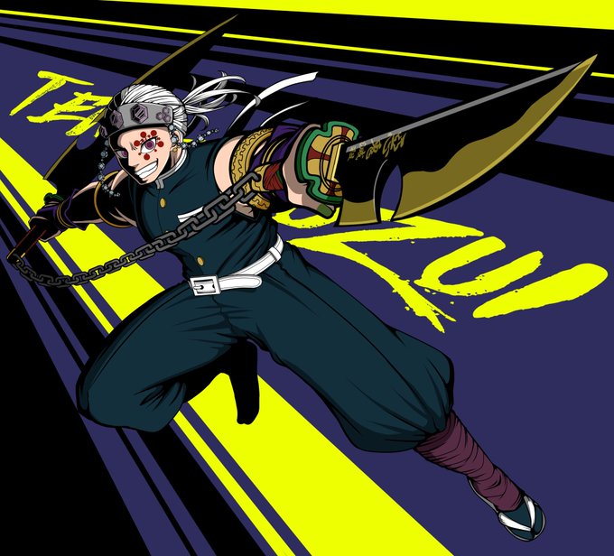 みーこ@26陸さんがTwitterに投稿した宇髄天元(鬼滅の刃)のイラスト。