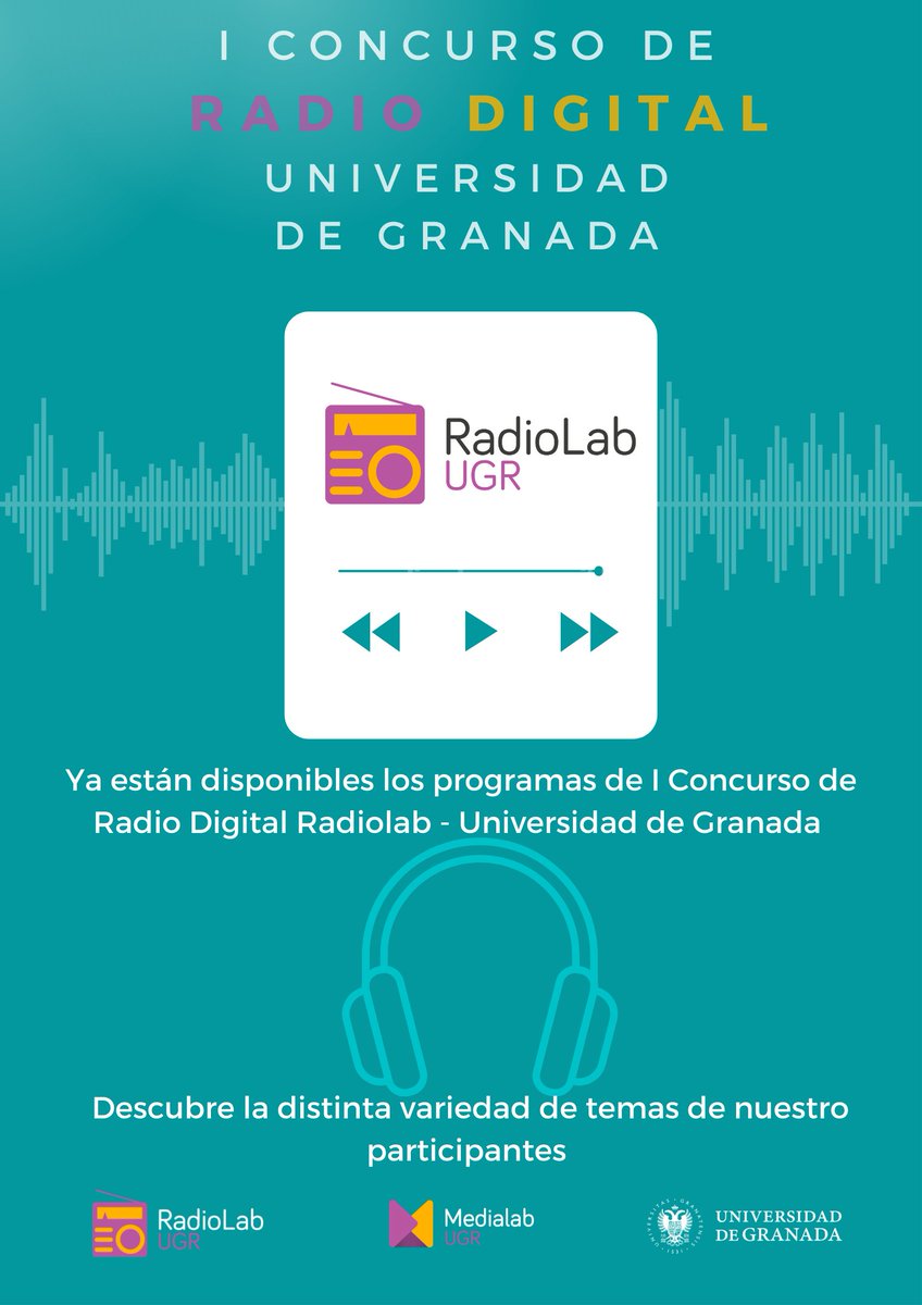 RadioLabUGR's tweet photo. Ya están disponibles los programas del I Concurso de Radio Digital Radiolab- Universidad de Granada 

Descubre aquí una gran variedad de temas: https://t.co/LQBQTUJTRU…

@MedialabUGR @CanalUGR https://t.co/z2zByedCJO