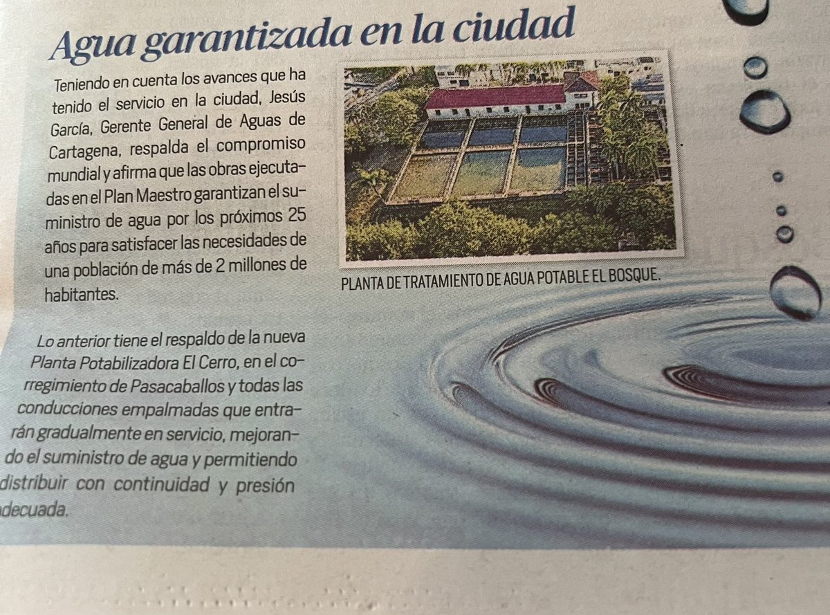 RamondelCastil7's tweet photo. Pocas ciudades como Cartagena, tienen el privilegio de tener asegurado el suministro de agua por los próximos 25 años; que buena noticia; ya pasó la época en que llegaba un turista y se acababa el agua. https://t.co/XeZuZf8F5S