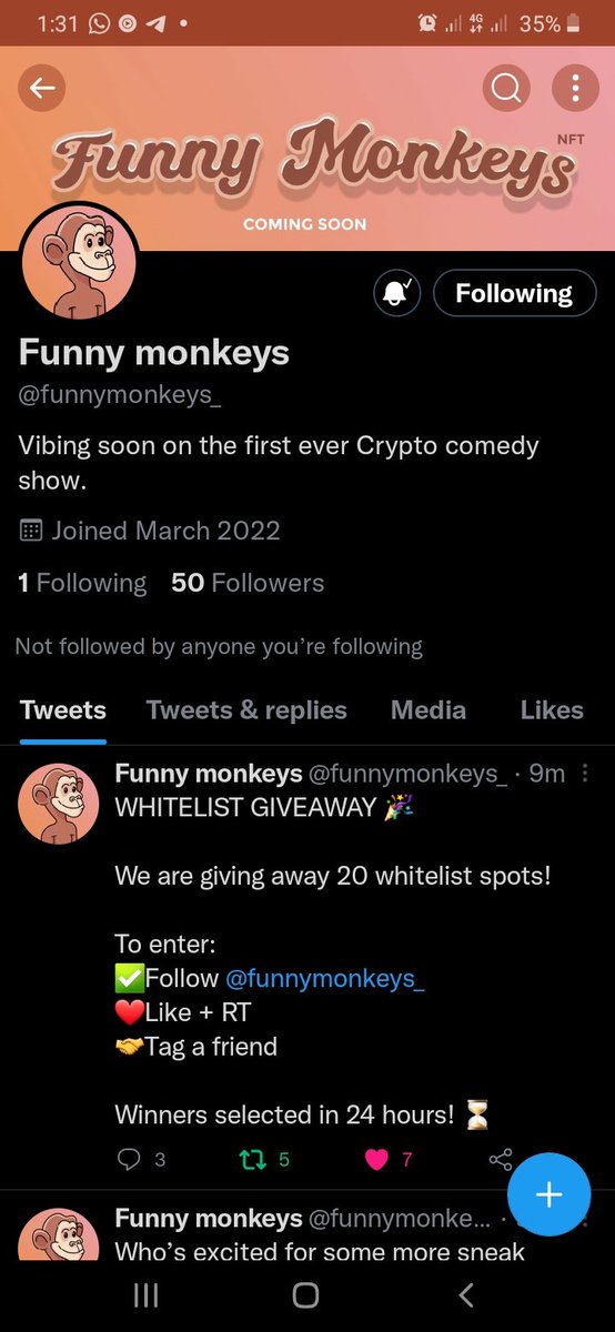 LilTravis01's tweet photo. @funnymonkeys_ A spot on the whitelist I guess ? 🙂🅿️ https://t.co/VPiIyagDsB