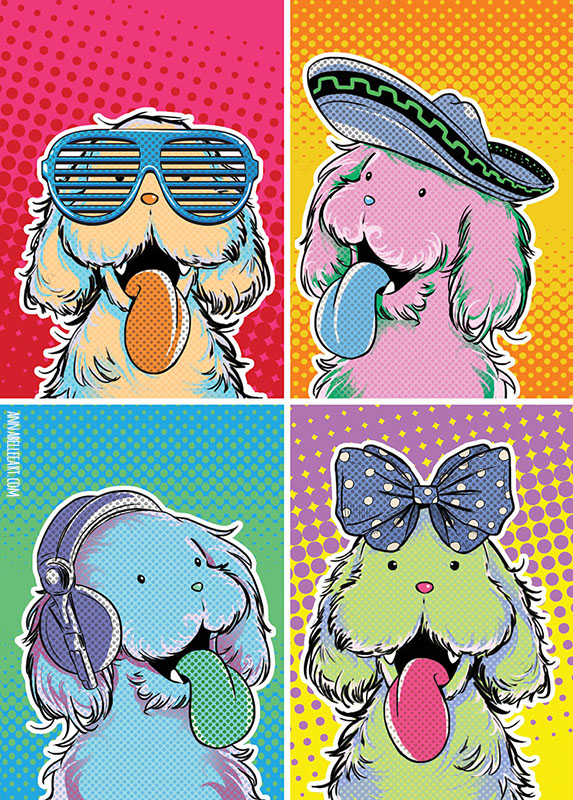 Pop art poodles postcard drawn for the <a href="/YOIPawsAndClaws/">Paws!!! On Ice: a Yuri!!! on Ice zine 🐕</a> zine🐶

Grab one now during leftover sales - hurry, the sale closes this week! 😎#yurionice