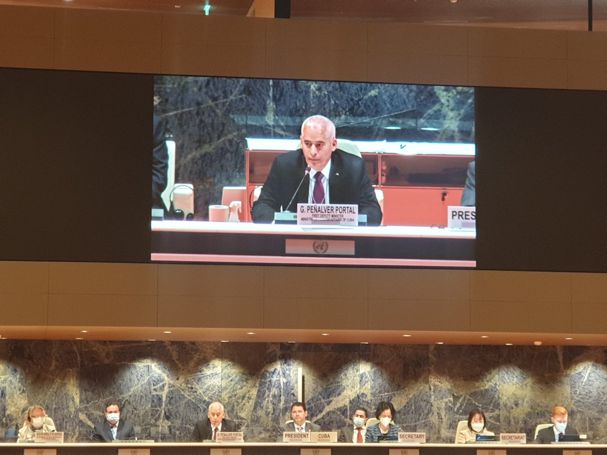 GerardoPPortal's tweet photo. The total elimination of nuclear weapons in a transparent, verifiable and irreversible manner is and should remain the top priority in terms of disarmament and the top priority of this Conference. It is the only guarantee against the use or threat of use of these weapons. #Cuba https://t.co/8T0ldAXKEK