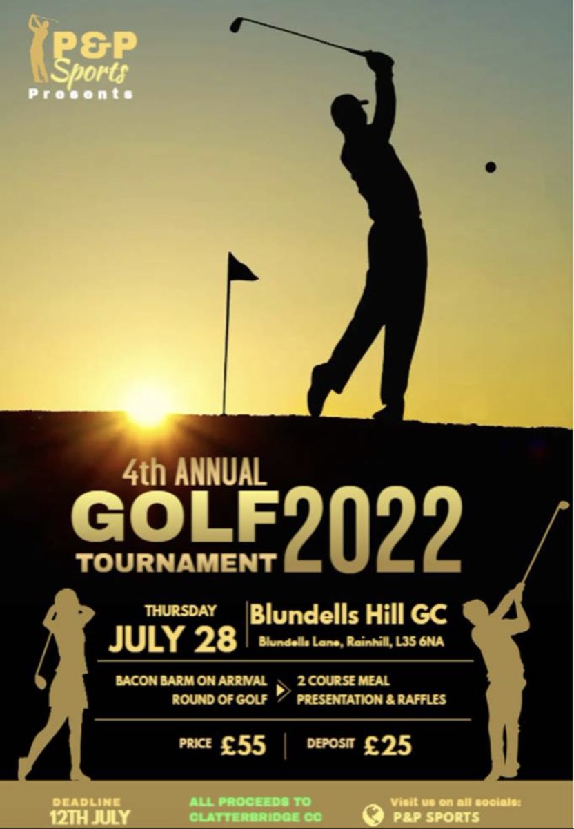 liampoland's tweet photo. We need you!!

Our 4th annual @ClatterbridgeCC golf day is fast approaching, we need you to sign up and get involved!!

£55 for a bacon barm on arrival, round of golf &amp; a 2 course meal, bargain! 

Get in touch with myself or @PopePotter for the details on how to get involved ⛳️💚 https://t.co/3AJYx4uFyF