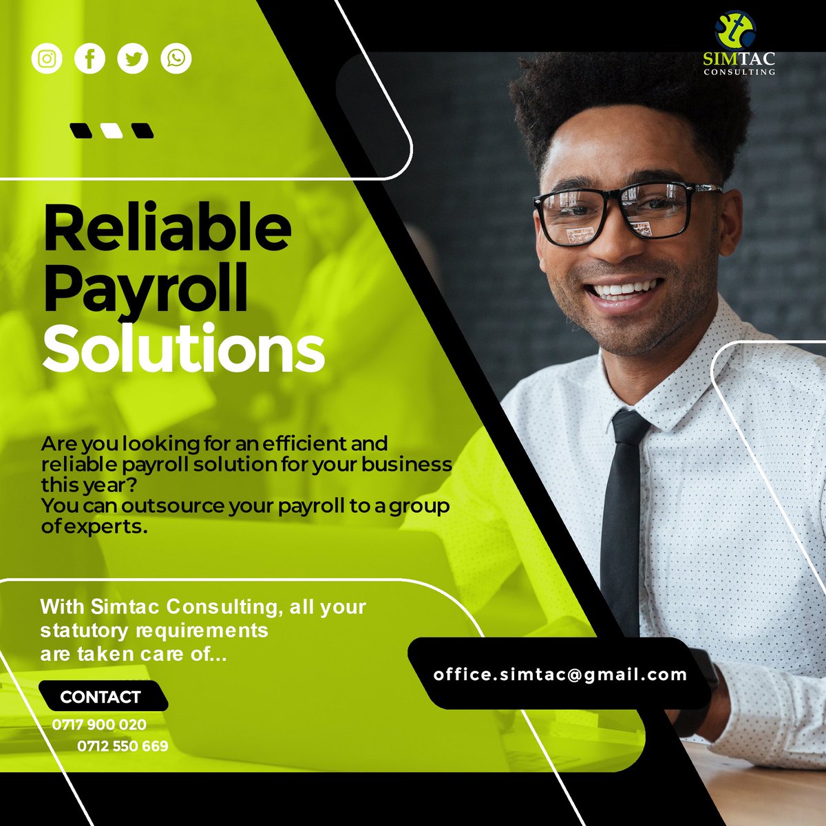 SimtacS's tweet photo. Outsourcing payroll has many advantages. Handing over this essential part of business to an external partner can save time, money, and compliance headaches. Visit our pages for more information!
#payrollservices #consultancy https://t.co/3q2GFa5nCG