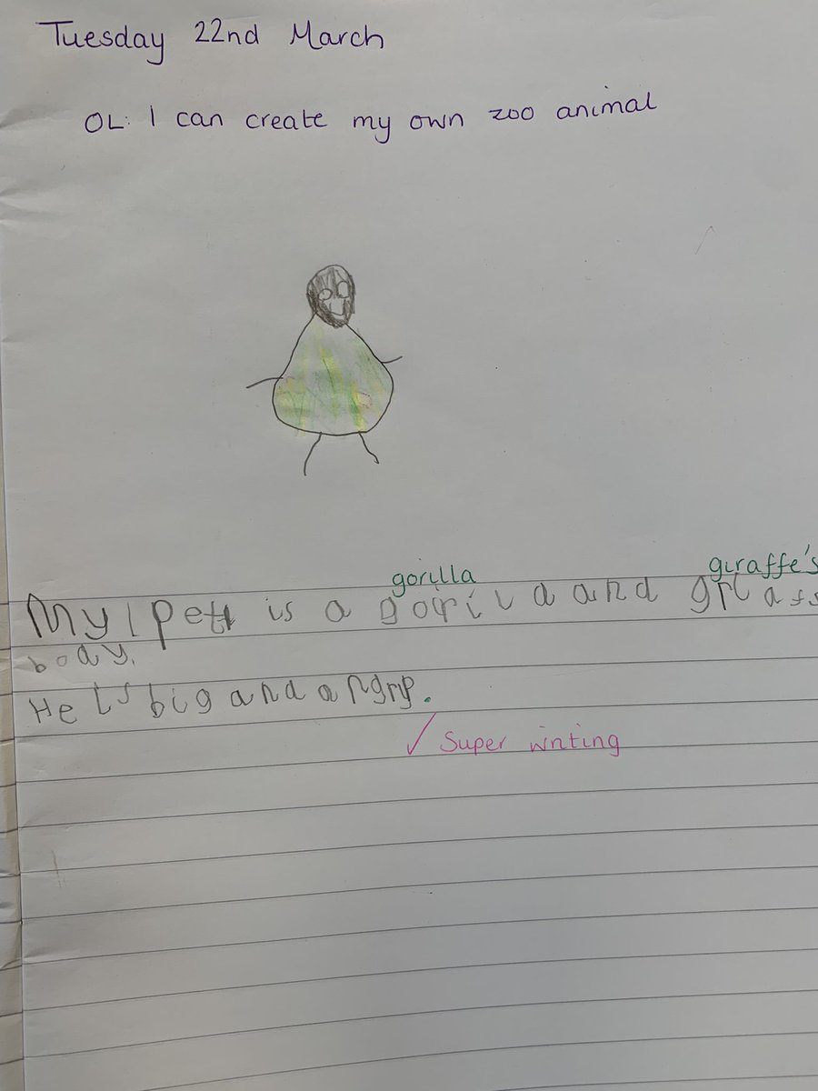 BlackoPrimary's tweet photo. After reading Dear Zoo by Rod Campbell, Mrs Richards and Hartley Class were tasked with creating some pretty wacky new animals for the zoo! We had a great morning filled with some really creative ideas for our writing βπ» πππ #dearzoo #EYFS #readingforwriting @ThePENNiNETrust https://t.co/FYF6ZbLdbu