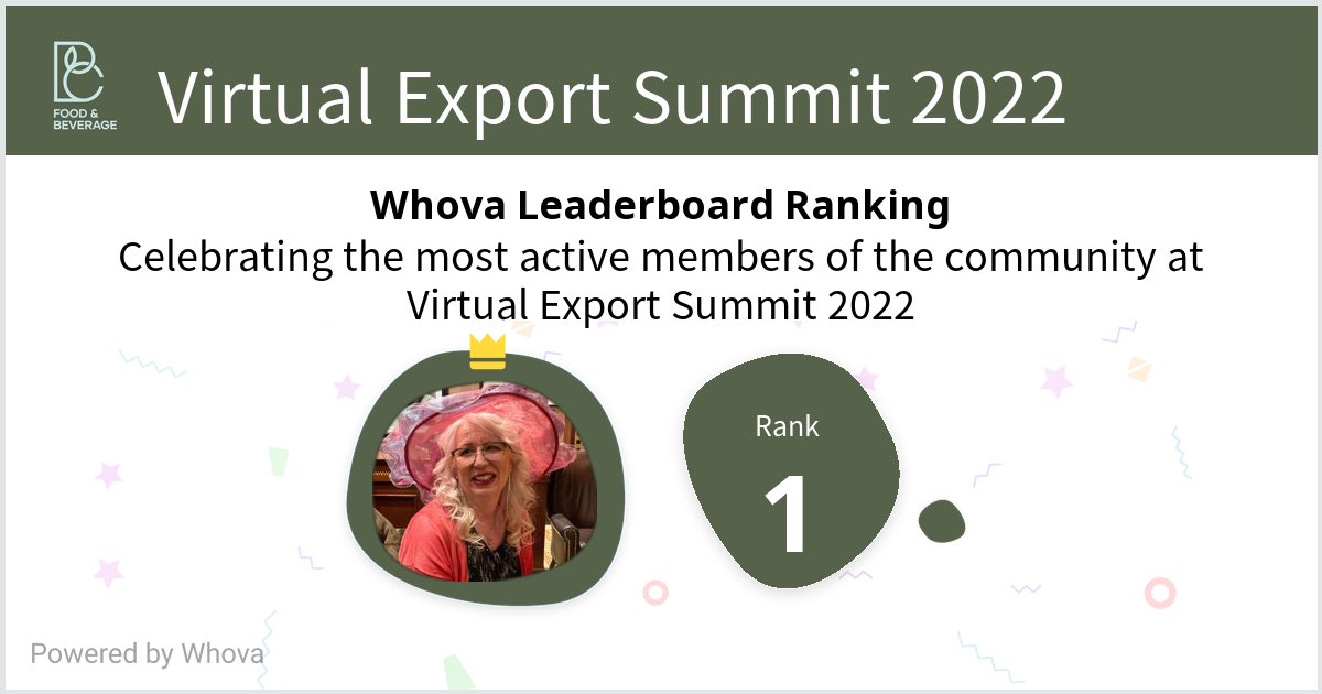 mirjim222's tweet photo. Still #1 on the Whova leaderboard at Virtual Export Summit 2022!  - via #Whova event app https://t.co/zUYlJReqY7