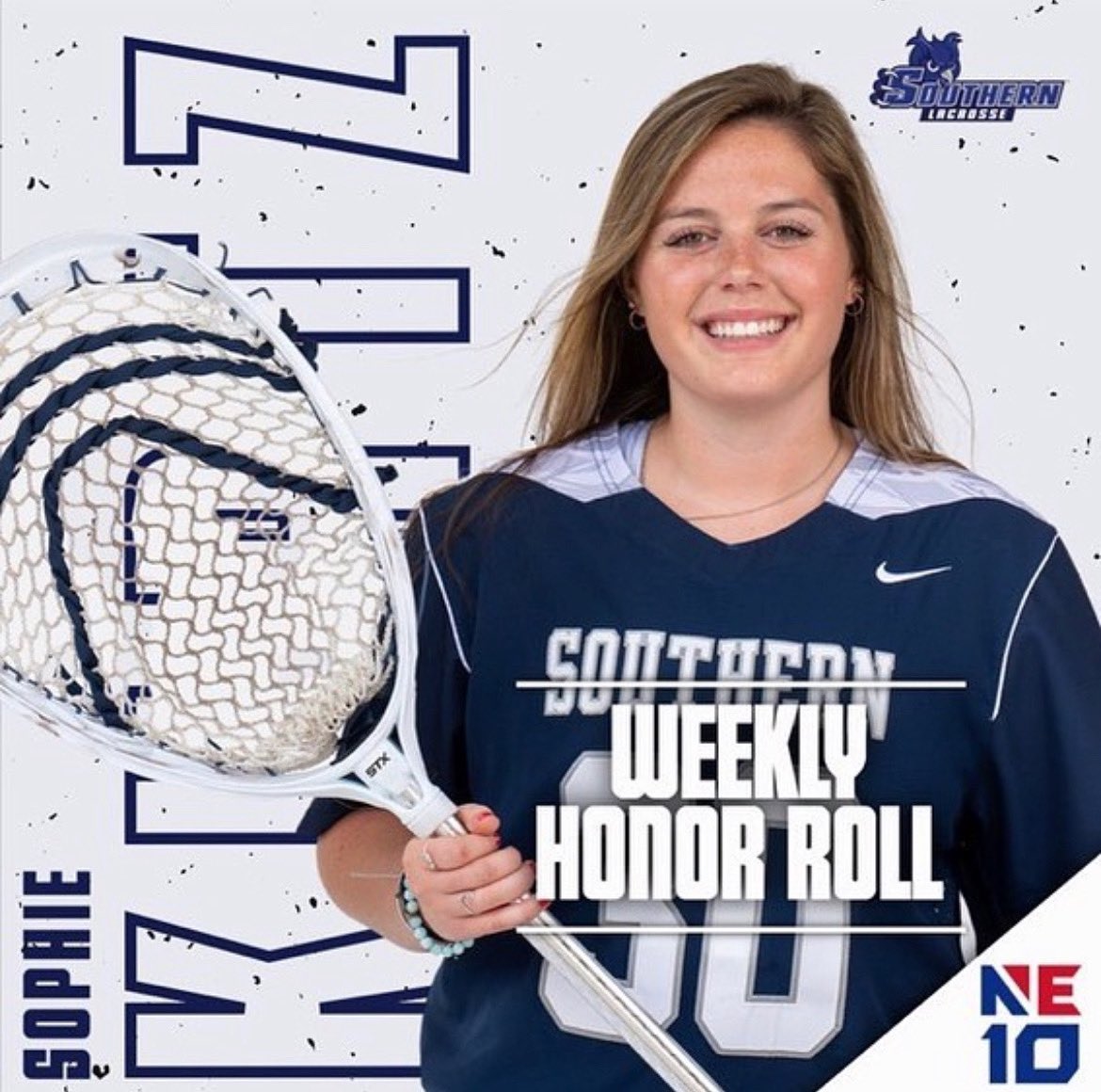 Team203LaxClub's tweet photo. Congrats to Team 203 alum @sophie_kurtz on landing on the NE10 weekly honor roll earlier this month for her stellar performance in net where she only let in four goals!! Keep it going Sophie!! 😤🧱
#FAMILY #Proud #Workpays

📸: @scsu_wlax https://t.co/LurBlQvupn