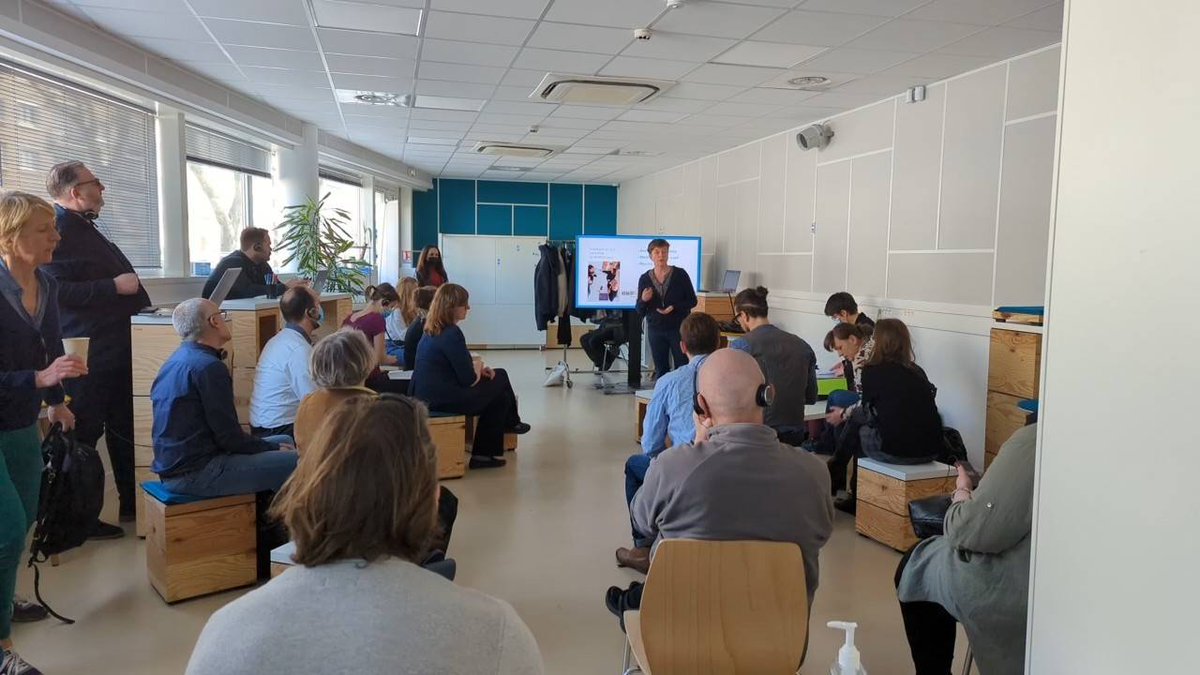 bluact's tweet photo. ULG meeting of Boulogne sur mer with the participation of valuable stakeholders of the city. The non-french-speekers visitors of BluAct are joining the conversation with the use of technology and parallel translation! Nous sommes bleus! @URBACT #URBACT #BluAct https://t.co/KUO4w2mGRs