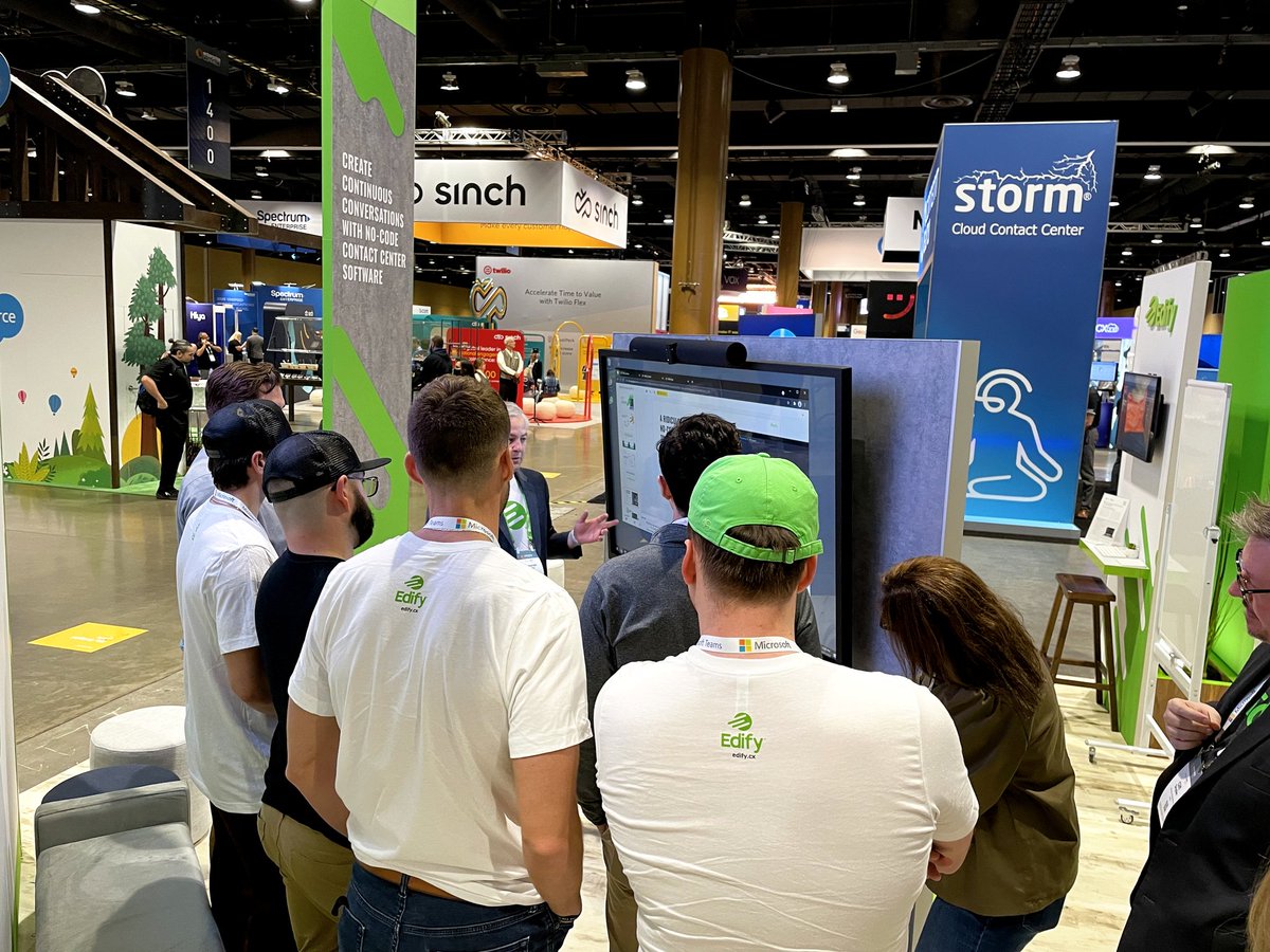edifycx's tweet photo. Excited to be back at @enterprisecon this week! Get a demo of our new standalone, no-code Edify Workflows product &amp; Sync video conferencing. See how you can reinvent #CX and #EX experiences, at scale, in booth 1211. #EC22 #CCaaS #UCaaS #ContactCenter https://t.co/4qtEOEzvK6
