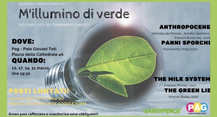 GreenpeaceGL_TS's tweet photo. Giovedì 24/3 in via del castello 1, si proietta panni sporchi, prenotazioni anche in direct! https://t.co/HCaw0UP0Zu
