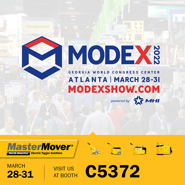 electrictugs's tweet photo. We're excited to announce that we're attending MODEX 2022 in Atlanta! Come and stop by our booth #C5372 and experience the latest in material handling solutions, we'd love to see you there!... @electrictugs 

#MODEX #MODEX2022 #MasterMover #Atlanta #Manufacturing #SupplyChain https://t.co/99dKXYimKa