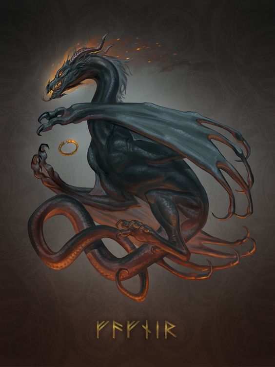 TheMythologyMa1's tweet photo. In #NorseMythology, #Fáfnir is a son of #Hreidmar and brother of #Regin, #Ótr, #Lyngheiðr, and #Lofnheiðr. After being affected by the #curse of #Andvari's #ring and #gold, Fafnir became a #dragon and was slain by #Sigurd.
#keepingClassicsalive #Norse #mythology https://t.co/3yGTtVHgrW
