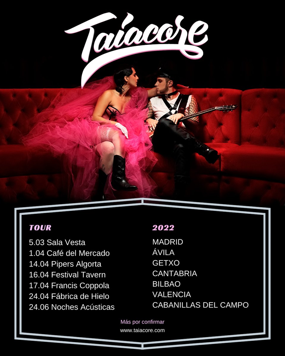 Taiacore's tweet photo. 📢Anunciamos las primeras fechas!!
Nos hace mucha ilusión volver a las carreteras.

𝟬𝟭.𝟬𝟰 𝗔𝗩𝗜𝗟𝗔
𝟭𝟰.𝟬𝟰 𝗚𝗘𝗧𝗫𝗢
𝟭𝟲.𝟬𝟰 𝗖𝗔𝗡𝗧𝗔𝗕𝗥𝗜𝗔
𝟭𝟳.𝟬𝟰 𝗕𝗜𝗟𝗕𝗔𝗢
𝟮𝟰.𝟬𝟰 𝗩𝗔𝗟𝗘𝗡𝗖𝗜𝗔
𝟮𝟰.𝟬𝟲 𝗖𝗔𝗕𝗔𝗡𝗜𝗟𝗟𝗔𝗦 𝗗𝗘𝗟 𝗖𝗔𝗠𝗣𝗢

🙌Más por confirmar https://t.co/bkgcN9kJzt