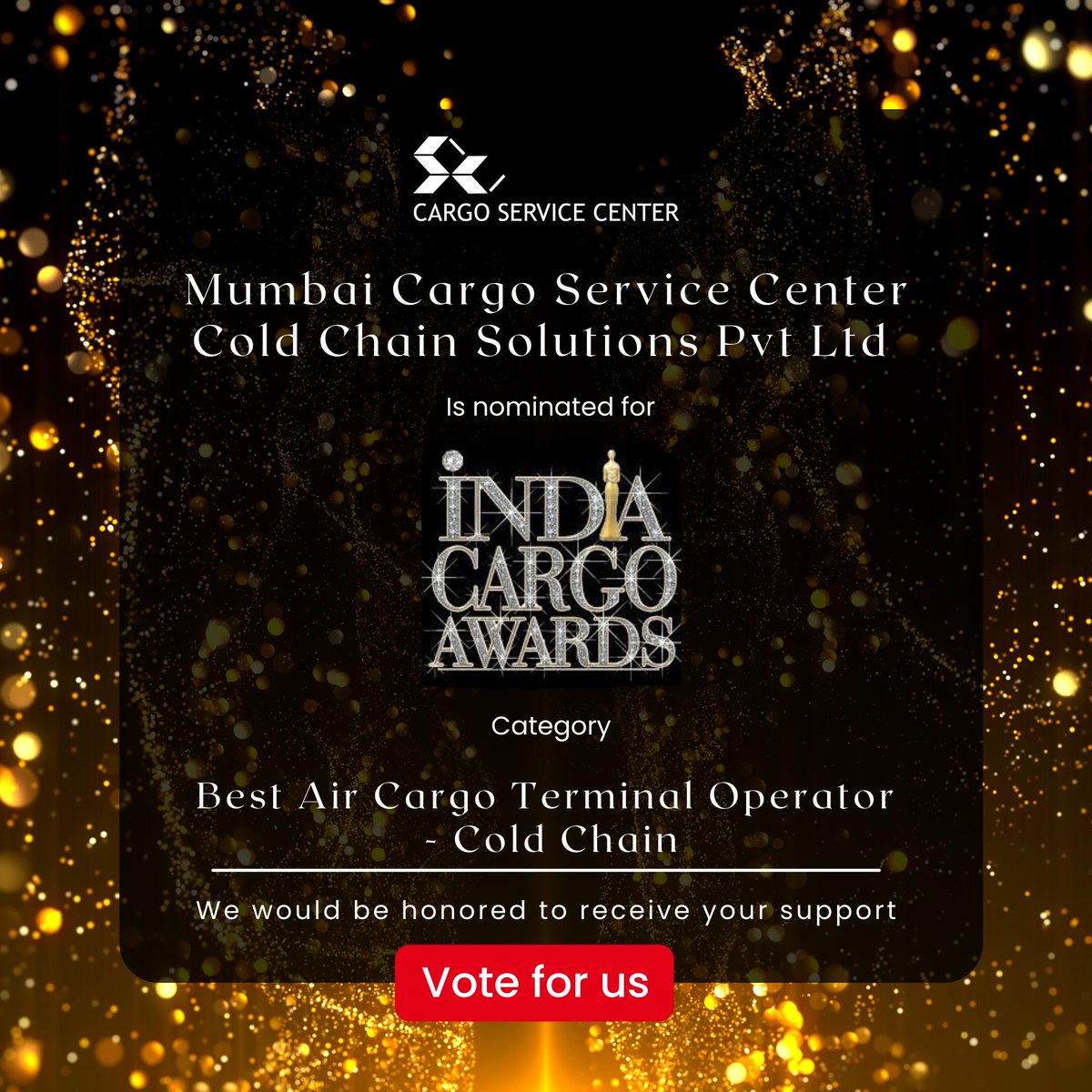 CSCIndia_PvtLtd's tweet image. #NewsAtCSC | Mumbai Cargo Service Center Cold Chain Solutions- a CSC Group Company,  has been nominated for the &quot;Best Air Cargo Terminal Operator-Cold Chain&quot; award at the India Cargo Awards 2022. Cast your vote for us by visiting: 

tinyurl.com/MCSC-Cold-Chai…

#coldchain #logistics