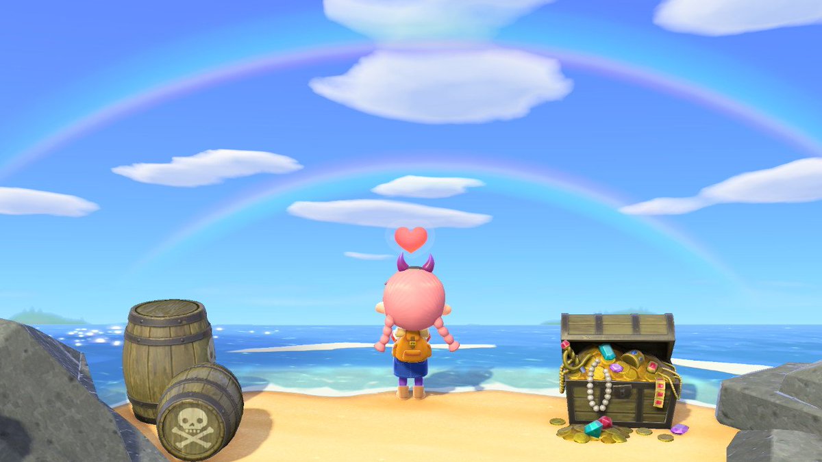 putrigotchi's tweet photo. Sí querido Camember, es un arcoíris doble, no te pasa nada en la vista... 😂 Y es el primer arcoíris que tenemos en Kokiri 😍 me encanta 🥰💚🌈
#ACNH #AnimalCrossing #NintendoSwitch #AnimalCrossingNewHorizons #arcoíris #rainbow #Camember #Limberg https://t.co/hlFuElwcFQ