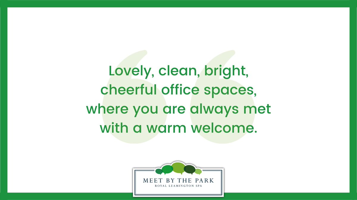 meetbythepark's tweet photo. Thank you for this lovely feedback.

Pop in and see for yourself the great facilities we have to offer at MBTP.

#happycustomer #positivefeedback #businesssupport https://t.co/A0YJ0r4fzG