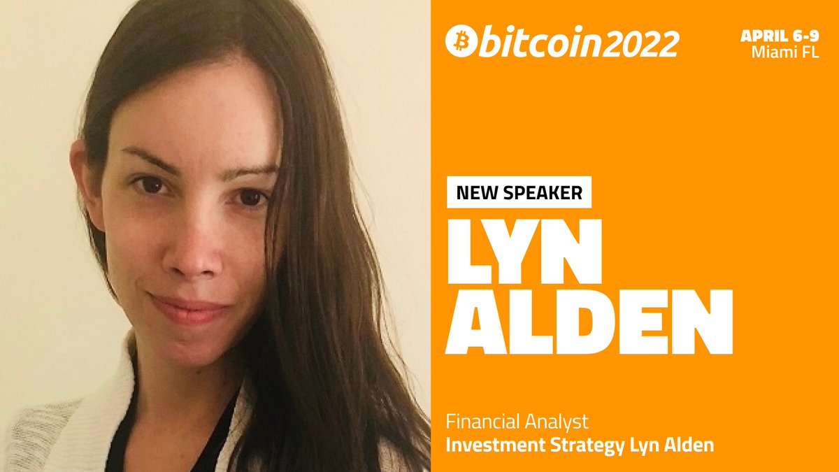 Announcing Lyn Alden as a #Bitcoin2022 speaker! Alden is the founder of Lyn  Alden Investment Strategy, where she provides financial research to retail  and institutional investors. With a background that blends engineering