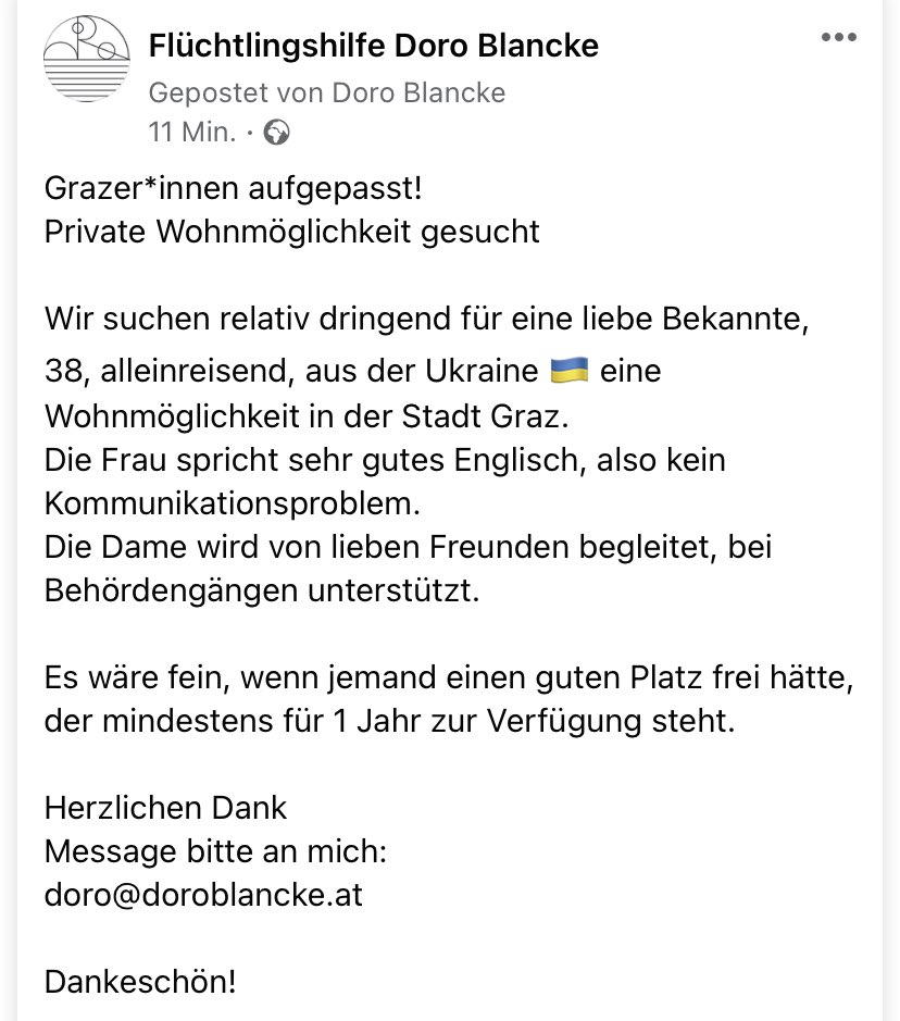 DoroBlancke's tweet photo. Grazer*innen aufgepasst! 🌷
Mag, kann jemand helfen?
Das wäre großartig, danke 
@we4moriagraz @HeidrunPrimas 

Plz share, thx https://t.co/3TbFeDwyBu