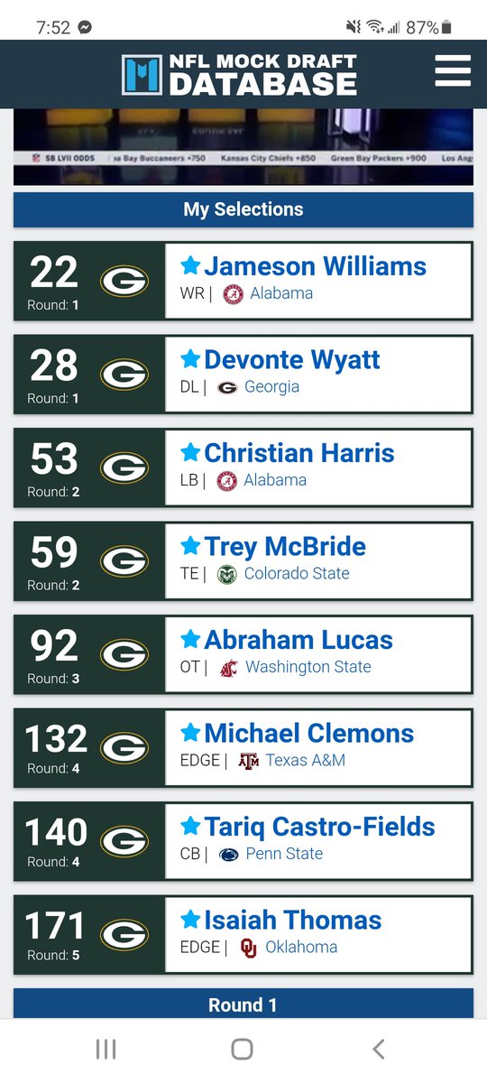mneyecatcher's tweet image. Tried a mock draft simulator with the thought we'll land a FA WR or two.
