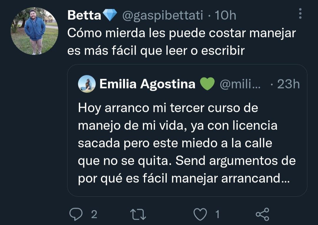 TheMemily's tweet photo. Miren algo de lo que recibió la piba que esta pidiendo consejos para animarse a salir a manejar. 
La calle está LLENA DE ESTOS SIMIOS, amigas, seamos fuertes. https://t.co/maaWHdIxKj