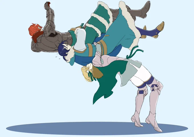 ゴーティエとガラテアに巻き込まれるフラルダリウス
#FE3H #sylvelix 
