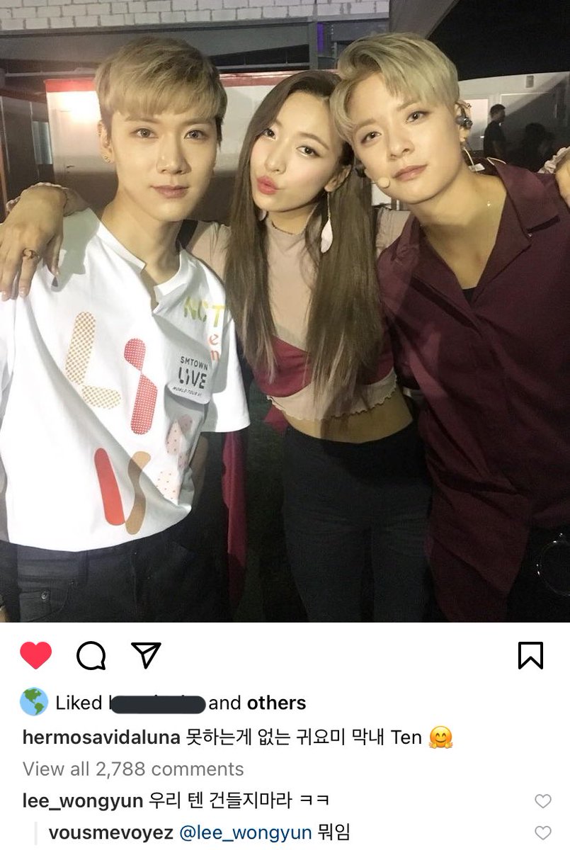 Namcin_'s tweet image. ลูน่าเคยโพสรูปถ่ายกับเตนล์แคปชั่นว่า 'เตนล์ น้องเล็กผู้น่ารัก ที่ทำได้ทุกอย่าง' แล้วพี่เมเน fx มาคอมเม้นว่า 'อย่าแตะเตนล์ของฉัน' เถียงกันในคอมเม้นจนคริสตัลเมนชั่นหาพี่เมเนว่า 'ไรอะ' น่ารัก 555555555