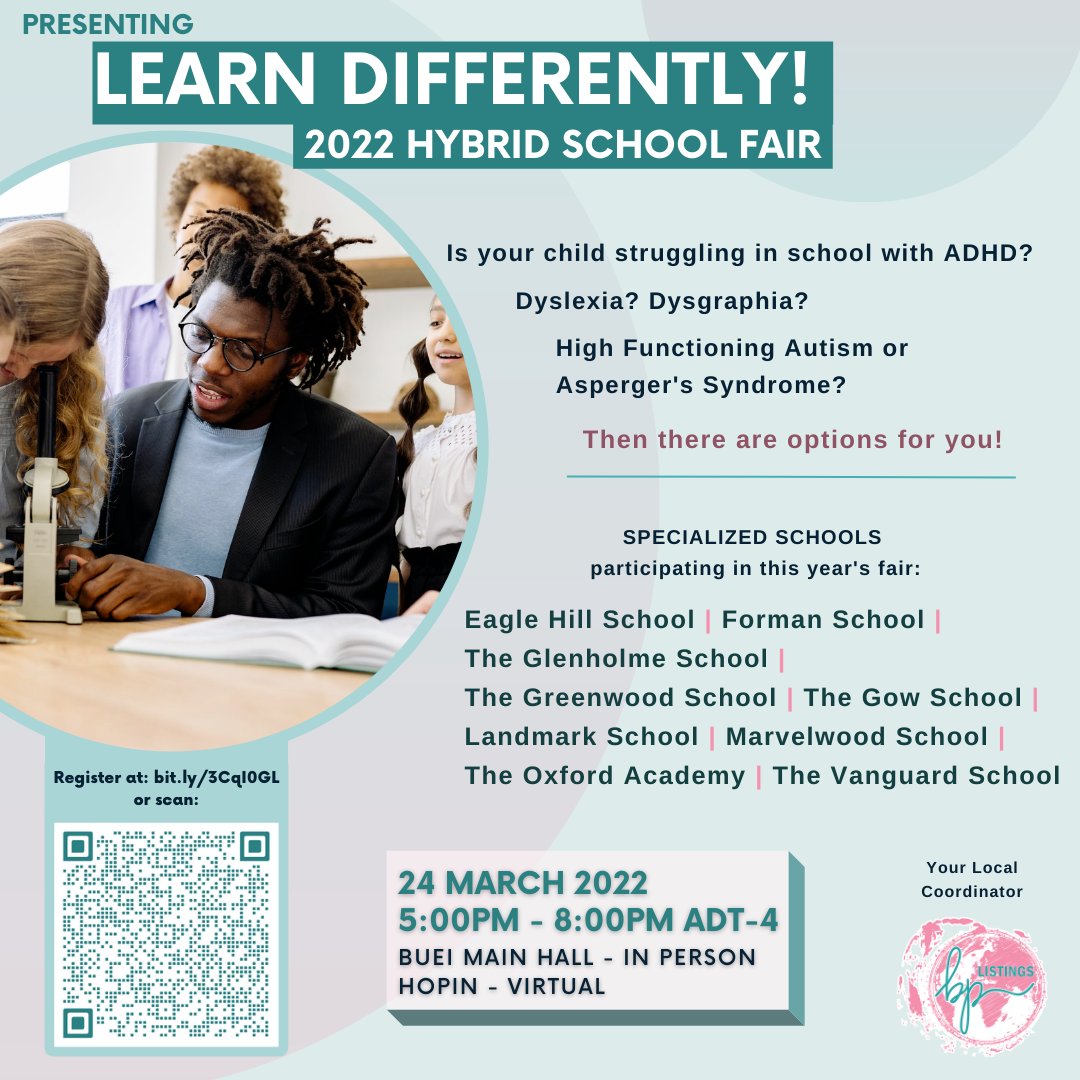 bermudaparent's tweet photo. No two children are alike, just like no two schools are alike.⁠

Join us for the Learn Differently Hybrid School Fair 2022!⁠
⁠
Register at https://t.co/LziSfDeVUM https://t.co/vPfVTMkdjU