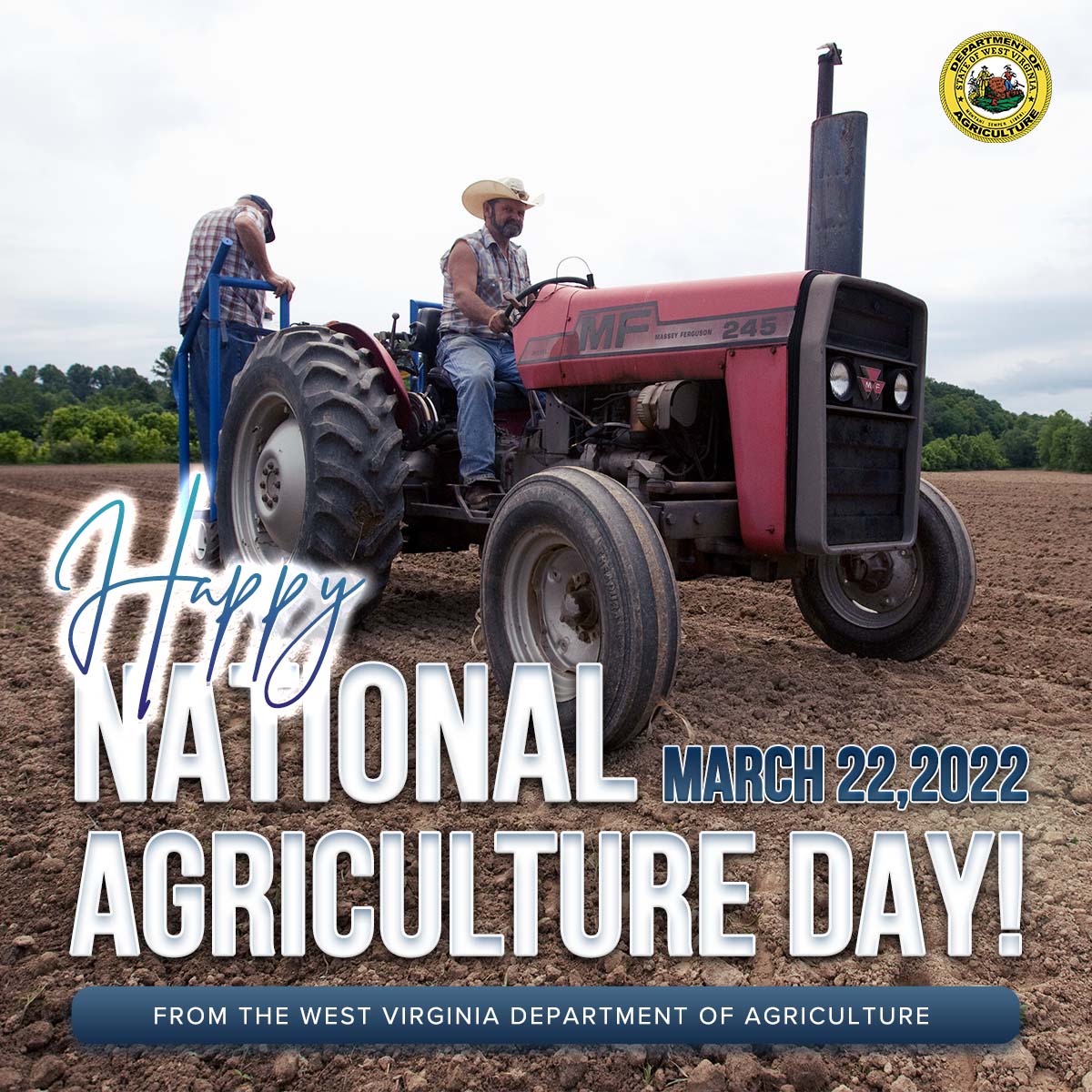 WVDeptofAg's tweet photo. Fun Farm Fact: It's #NationalAgricultureDay! A big THANK YOU to West Virginia's farmers and producers who work the land, put food on our table and create products we use everyday. We appreciate you and the hard work you do to make our lives better! https://t.co/Y26gzPXP89