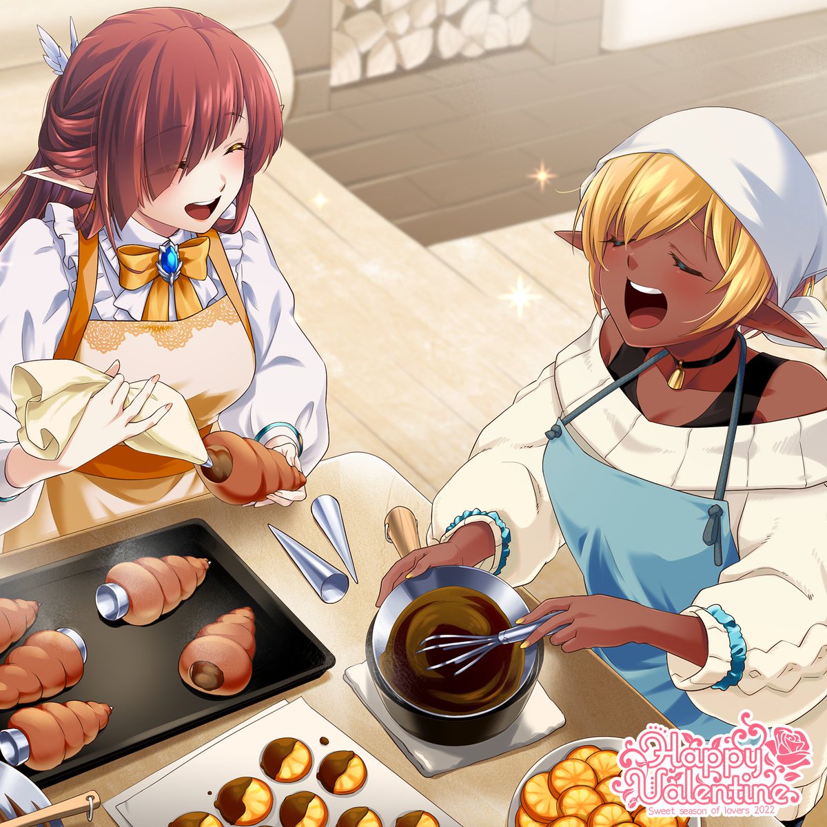 ふぇ～!納品報告!
コルネリウスさんとサフィラさんの～～～!!!スイーーーーーーーーーーツクッキング!～乙女のキッチン～であーる!
コルネさんハウスで一緒に大切なひとたちへの贈り物を作っているんだぞ。
https://t.co/AKLN2kSNRf
蒼鷹/AnnihEpica(アニエピカ)/(C)アルパカコネクト 