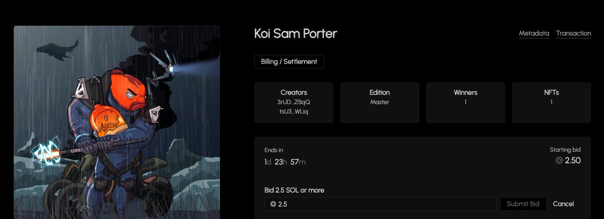 Sam Porter Koi, also on Holaplex!

He, as other Koi Legendaries, earn 4x $MISO compared to normal Koi Samurai.

koishogunate.holaplex.com/listings/Dhyjz…