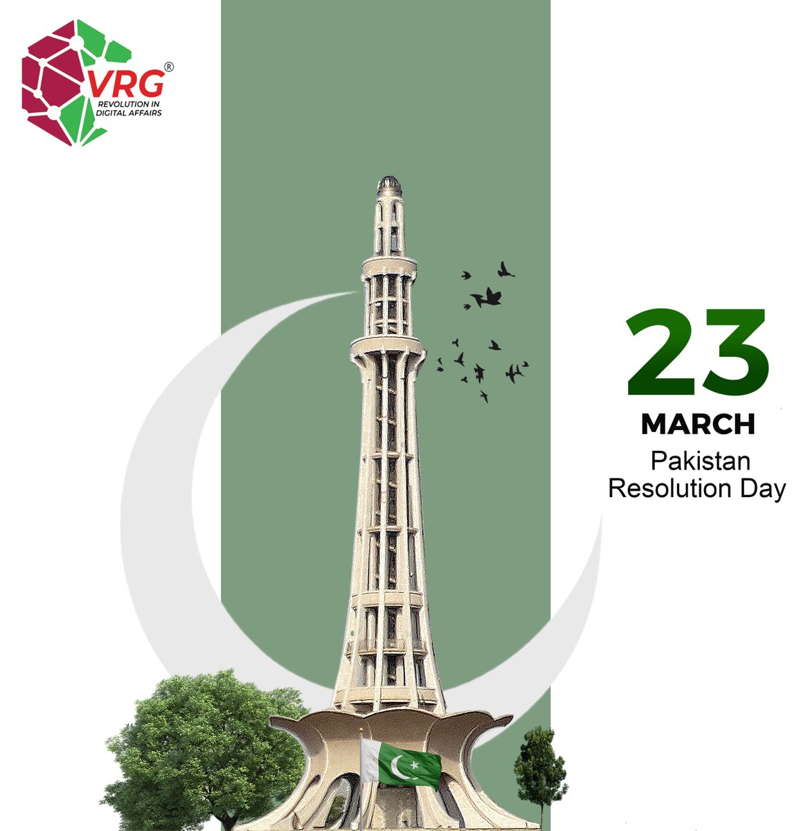 VRGWorld's tweet photo. This Pakistan Day, let’s promise to work for the betterment of Pakistan with honesty, sincerity, and dedication to the best of our capability that God has bestowed on us.

#VRG #PathfinderGroup #23March #PakistanDay #Pakistan https://t.co/IB2tyPBHPy