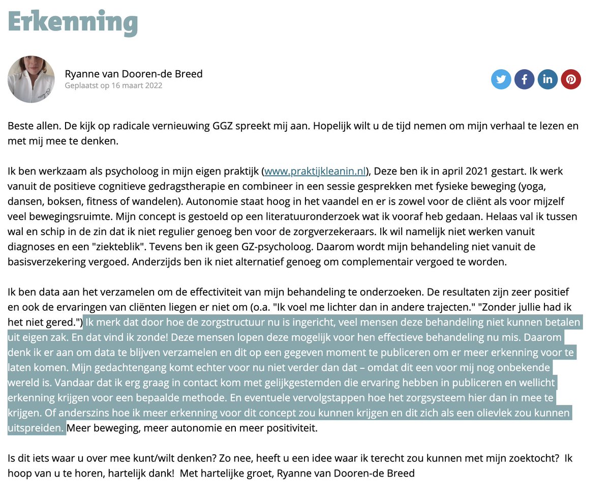 Wie herkent de situatie van Ryanne van Dooren - de Breed, en zou haar misschien ook verder kunnen helpen in haar zoektocht?

Ze plaatste deze vraag op ons sociaal platform rvggz.nl/praat-mee. Vast bedankt!

#radicalevernieuwingggz