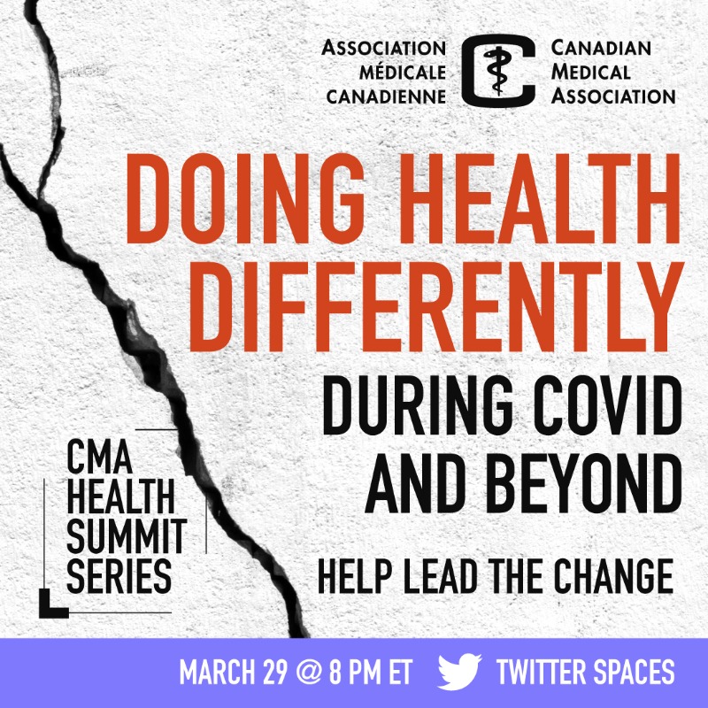 CMA_Docs's tweet photo. The 2022 CMA Health Summit Series is kicking off bold conversations on how to do health care differently in Canada. Join us as we explore success stories and new models of care that will help a world-class health system of the future.