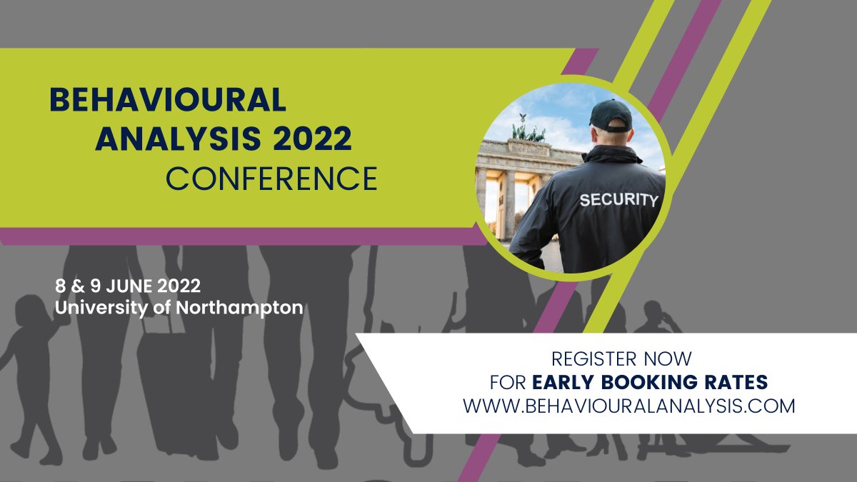 BehAnalysis2025's tweet photo. A two-day conference exploring all aspects of Behavioural Analysis in security management. Delegates will benefit from academic presentations, operational case studies, panel discussions and Q&A sessions.
Register now!
https://t.co/YIWclugW7W
#behaviouralanalysis2022 #Security https://t.co/QfqSKbFgG5