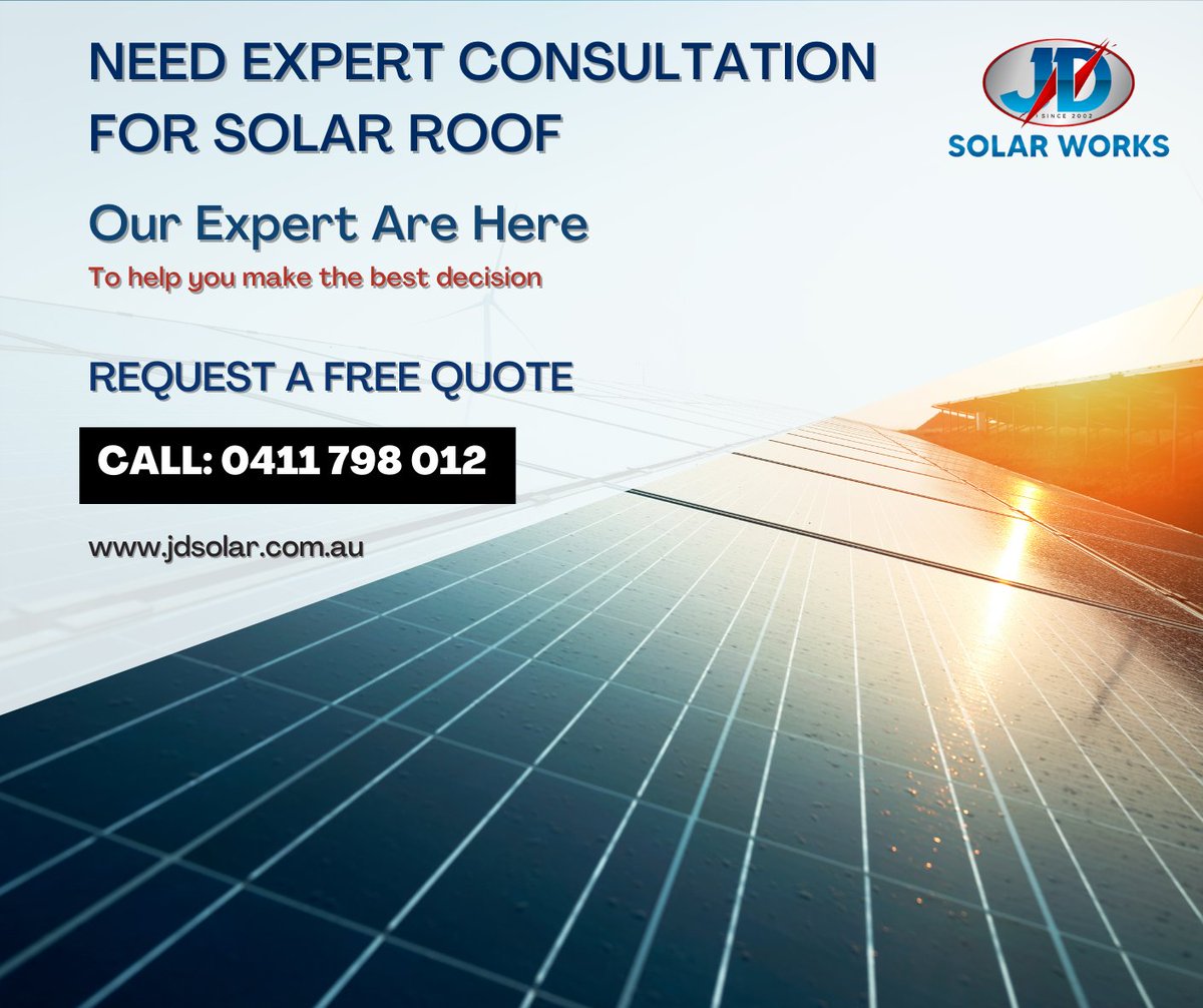 We're confident that our experts will be able to help you with everything you require and will be able to answer any of your questions about solar power in Brisbane. 
+ 0411 798 012 
Visit us on jdsolar.com.au 
#jdsolarworks #jdsolar #jdelectrical