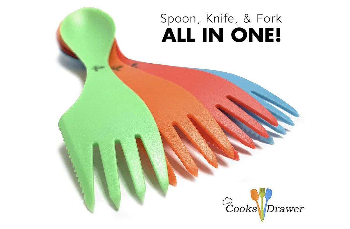 Chimpmart_2016's tweet photo. How about camping at home? Then get this Cooks Drawer Multi Color Spork 4 Pack Camping Flatware. So cute. 
Get this in the link below:
https://t.co/hsjV1M8UOg
.
#Chimpmart #Gift #GiftIdeas #CooksDrawer #Camping  #Spork #Kids #Sfork #spoon #fork #combo #utensils #weekendiscoming https://t.co/oQHoltAtng