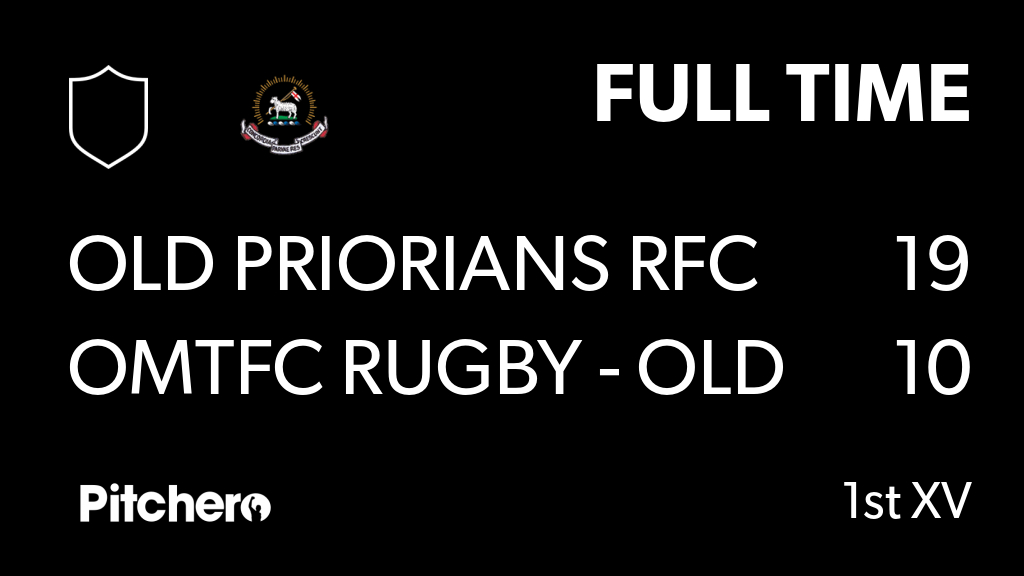 FULL TIME: Old Priorians RFC 19 - 10 OMTFC Rugby - Old Merchant Taylors'
#OLDOMT #Pitchero
pitchero.com/clubs/omtrugby…