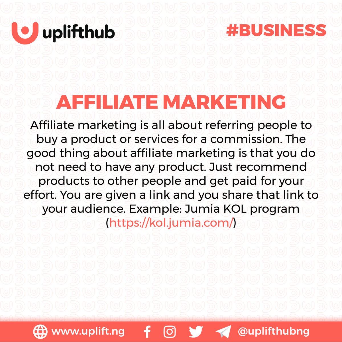 uplifthubng's tweet photo. 4 LUCRATIVE ONLINE BUSINESSES IN NIGERIA
#uplifthubng #upliftlearningcycle #upliftbusinessclub #upliftpodcast #upliftwomen #onlinebusiness https://t.co/QOCjU6hdho