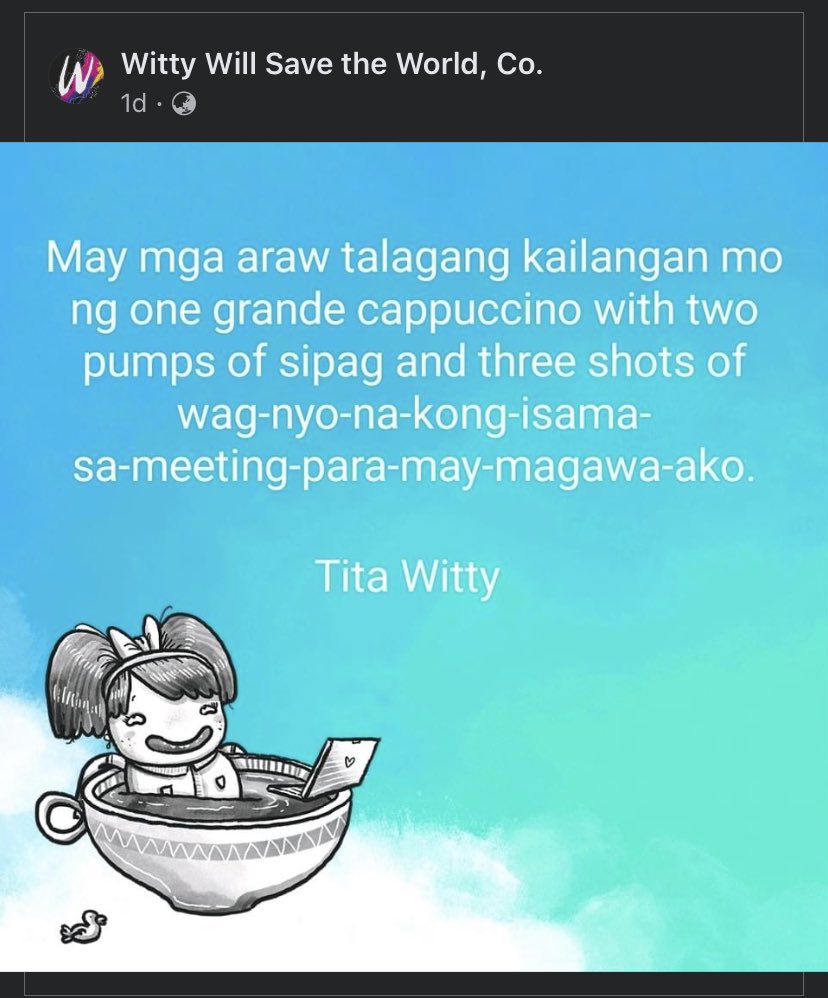 kelangan ko ng more than 3 shots. l

from <a href="/TitaWitty/">Tita Witty</a> FB