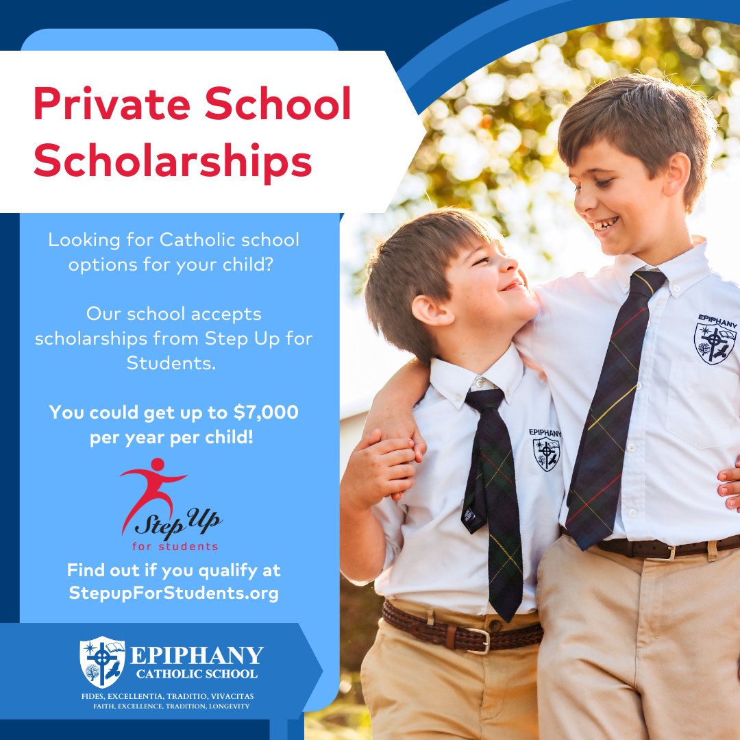 epiphanyeagles's tweet photo. Did you know there are scholarship opportunities out there for your child to attend Epiphany Catholic School? 

Visit here for more details: https://t.co/BUHZbrK02g

✨ To schedule a tour of our school, please give us a call at 386-752-2320 https://t.co/bXkgwA4PZN