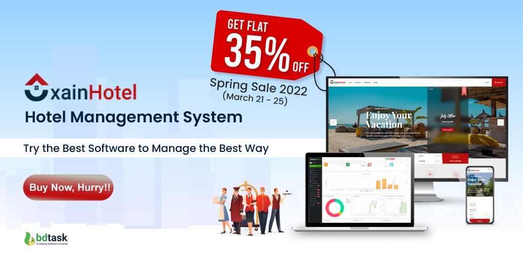 Xain - Hotel Management System
Flat 35% Off
Try the Best Software to Manage the Best Way
Shop Now: sotly.me/xain

#Xain #HotelManagementSystem #SpringSale2022