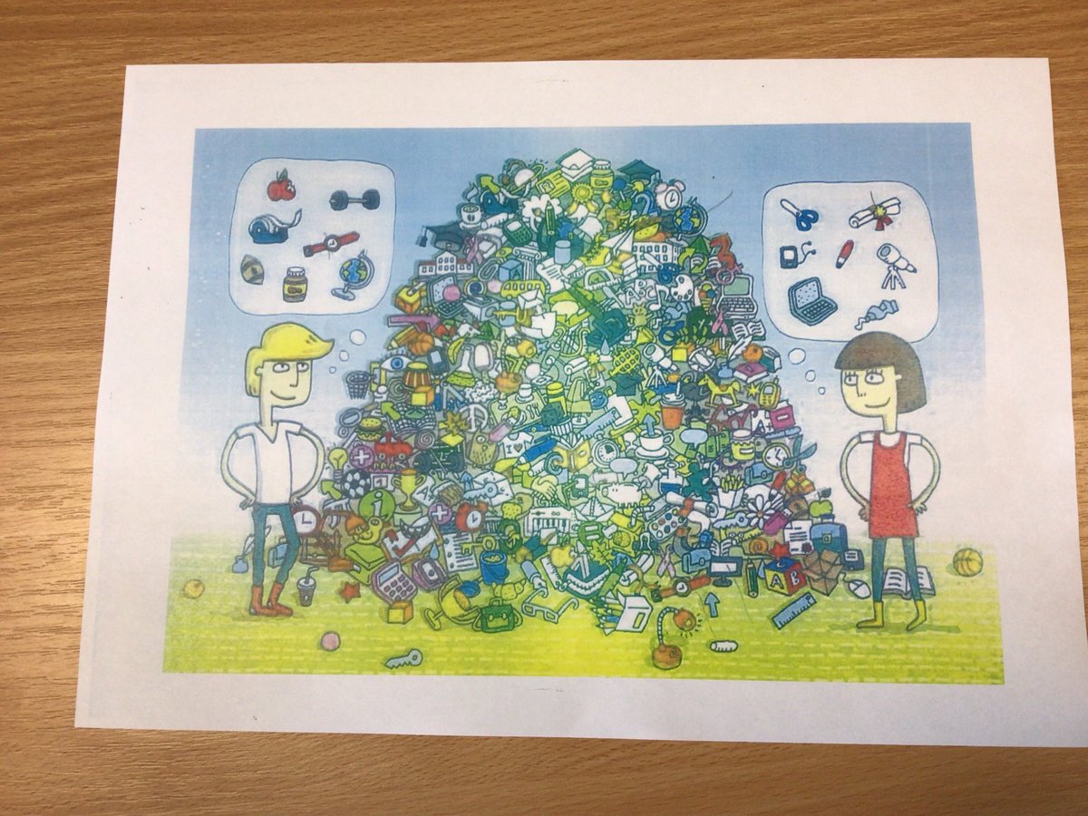 Mindfulness for today… can we find all the items on the list in the scrap heap?