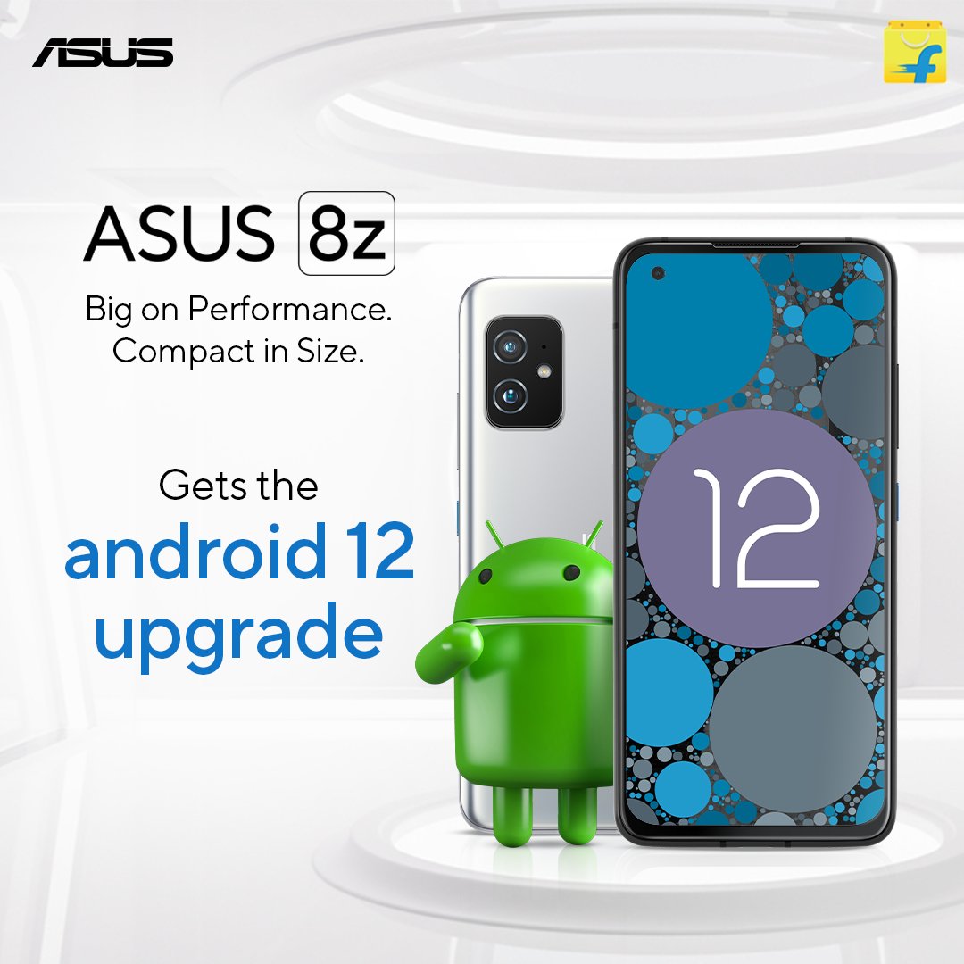 The Android 12 update has rolled out for your #ASUS8z and it delivers a more personal, safe and effortless experience than ever before! Download this update now for the ultimate Android experience. Buy #ASUS8z on @flipkart bit.ly/3pHop07 #BigOnPerformanceCompactInSize