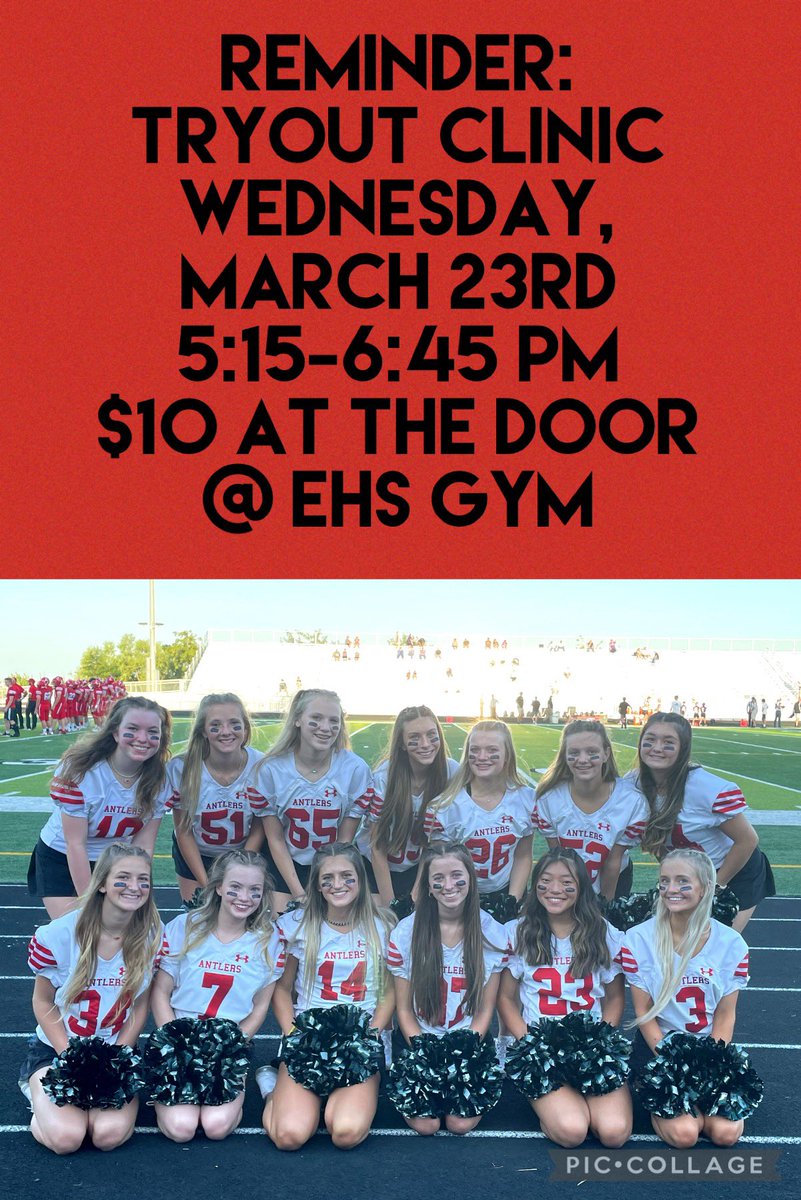 EDTAntlers's tweet photo. Reminder…tomorrow is the EDT tryout clinic, we hope to see you there! https://t.co/FSJxQzznGZ