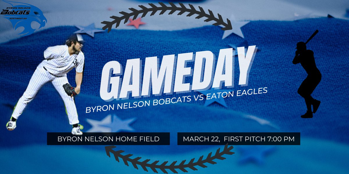📢It's #GAMEDAY Bobcats! Byron Nelson vs Eaton. Let's GO!
#🙌

📍BNHS
⏰Varsity 7⃣pm
⏰JV1 4⃣:3⃣0⃣pm