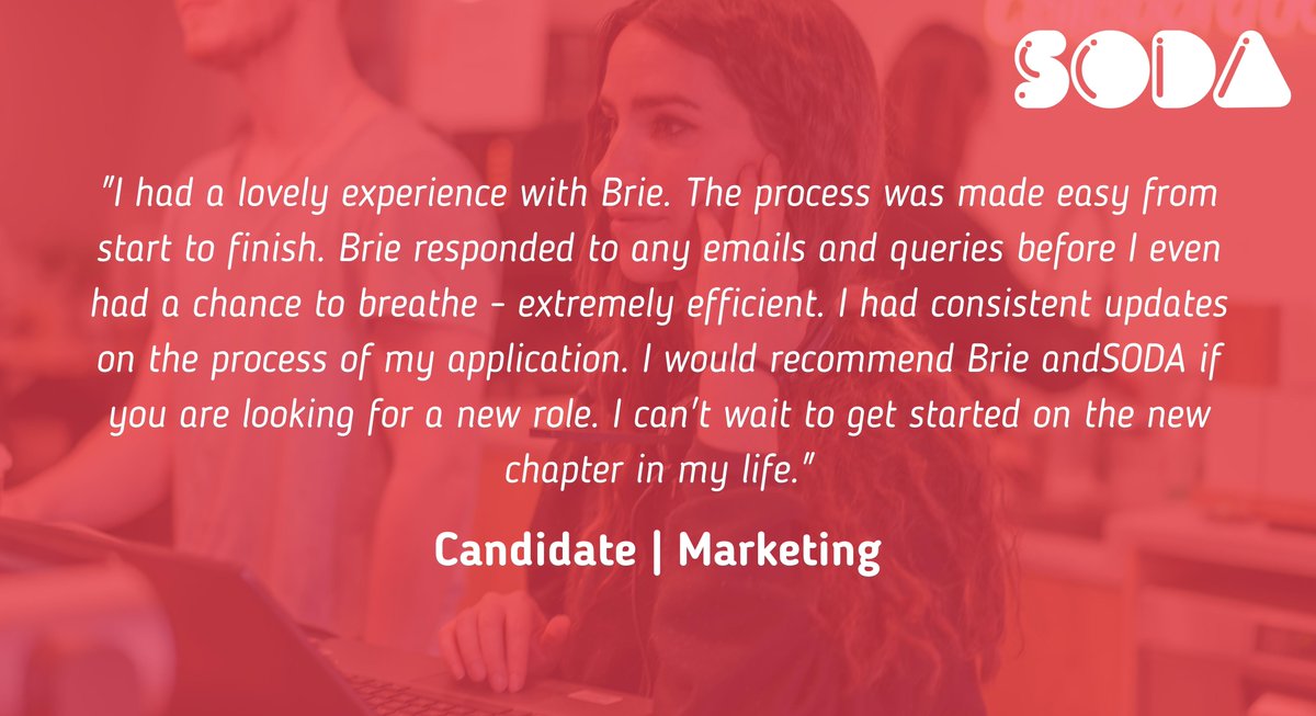 Trust_in_soda's tweet photo. We implement unrivalled experience to ensure the recruitment process is as smooth and concise as possible. Trust our Network, Trust our People, Trust in SODA. Follow our website for more information: https://t.co/khFaawxL3e

#addictedtodigital #digitalexperts https://t.co/b28H9qRF4K