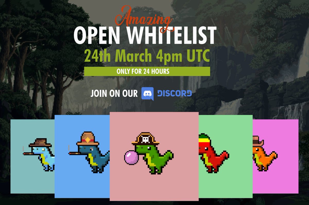 DrollDinos's tweet photo. 🎁FREE WHITELIST - ONLY FOR 24HR🎁

We value our community and their trust in us.

Our WL spots are filling fast but we want to offer something exciting to our non-WL members.

Join on our Discord and open a Ticket with your ETH Wallet! https://t.co/wgOF2GJ6fK

#NFTCommunity #NFT https://t.co/bdjWOtq4eL
