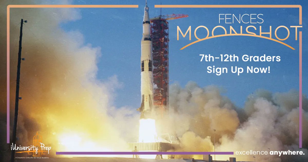 If you're an Owl in 7th-12th Grade and you love space, history, or just having a fun time, contact your Pride teacher today and sign up for FENCES: MOONSHOT, this year's historical immersion lock-in!  #ExcellenceAnywhere